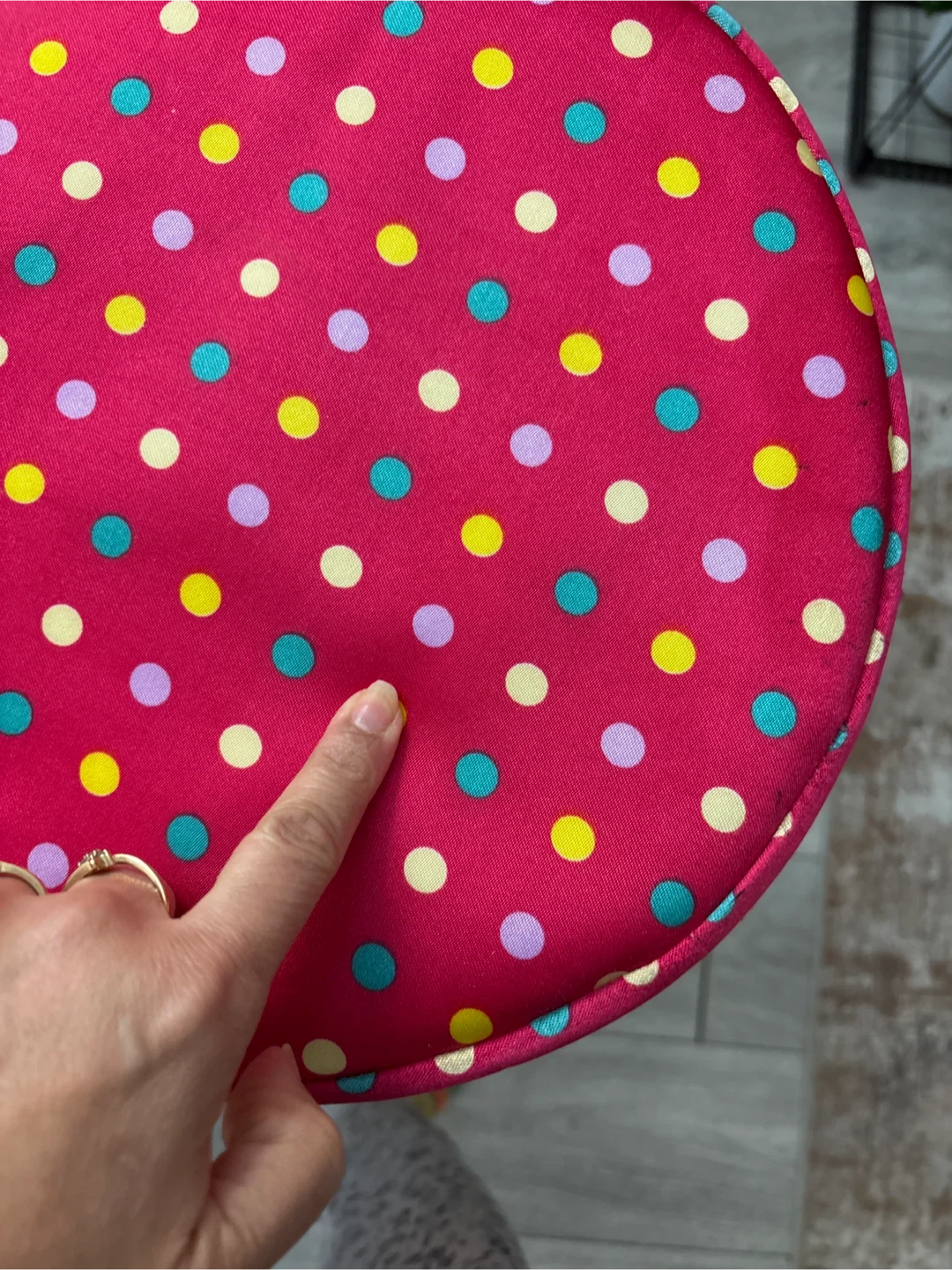 Pink Polka Dot Storage Ottoman - photo 3