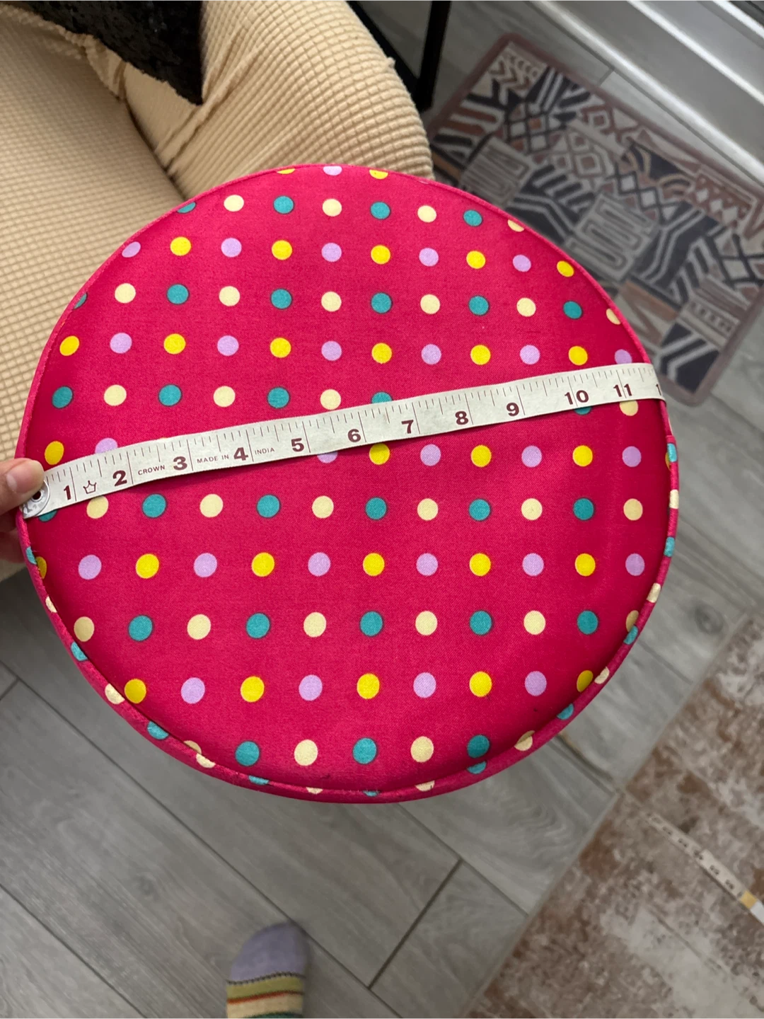 Pink Polka Dot Storage Ottoman - photo 4