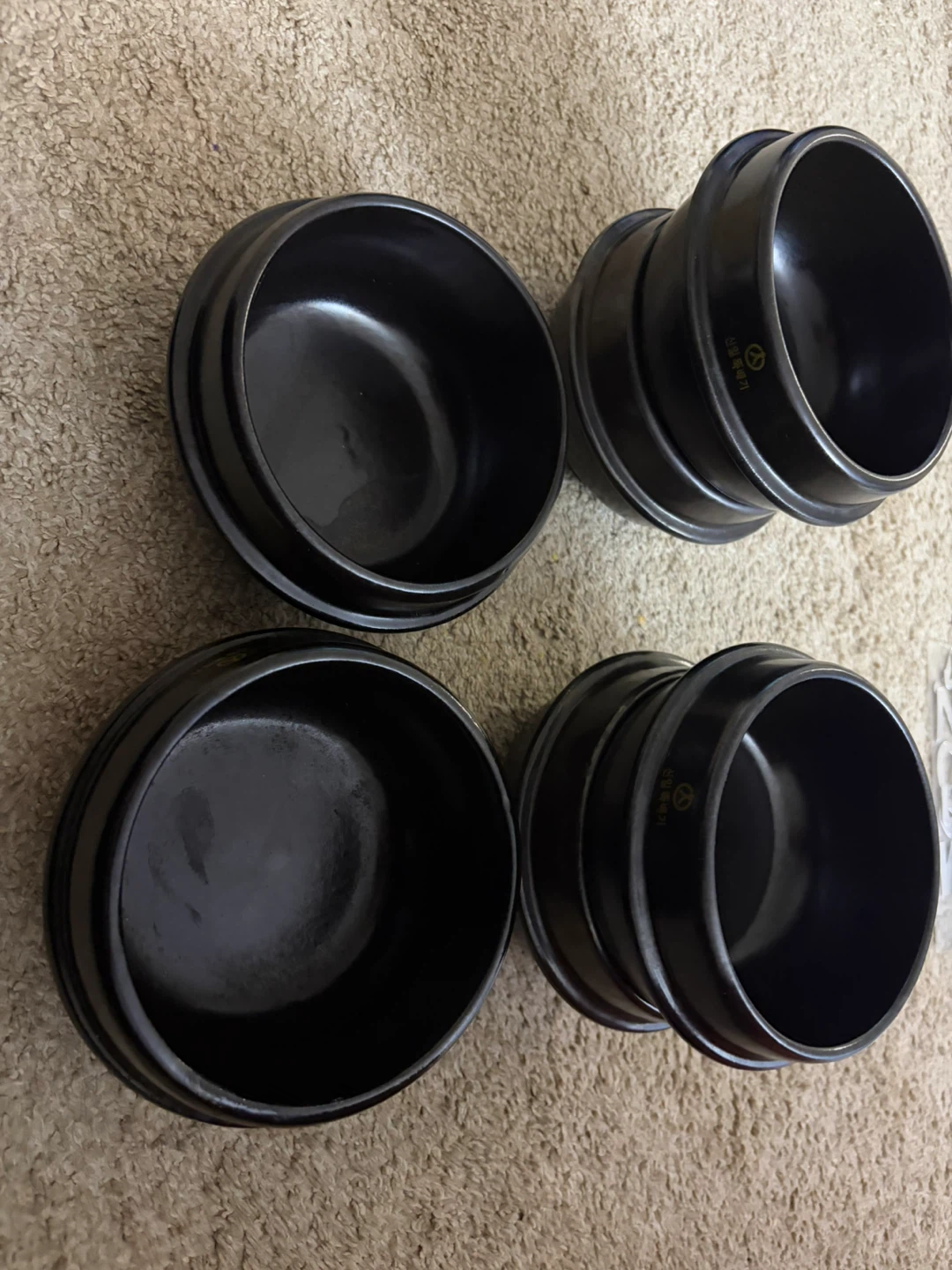 Korean Earthenware Bowls & cast Iron Oval Pan