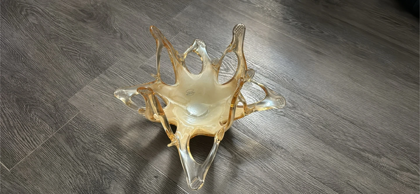 Murano Glass Bowl - Amber & Clear - photo 3