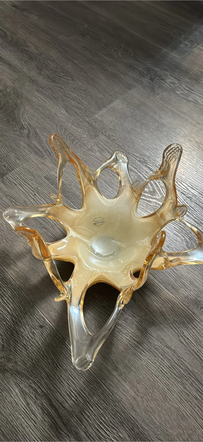 Murano Glass Bowl - Amber & Clear - photo 2
