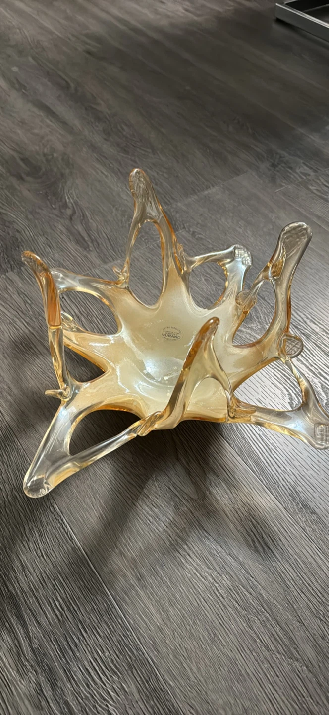 Murano Glass Bowl - Amber & Clear - photo 4