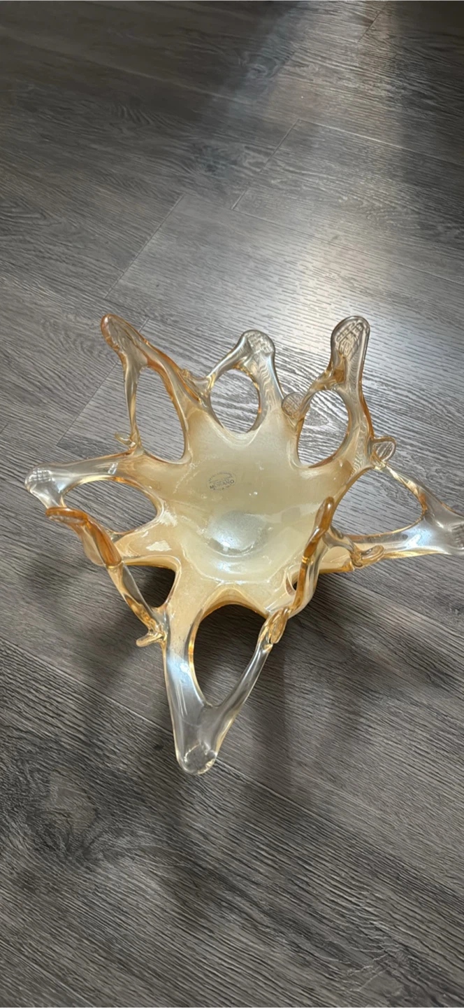 Murano Glass Bowl - Amber & Clear - photo 5