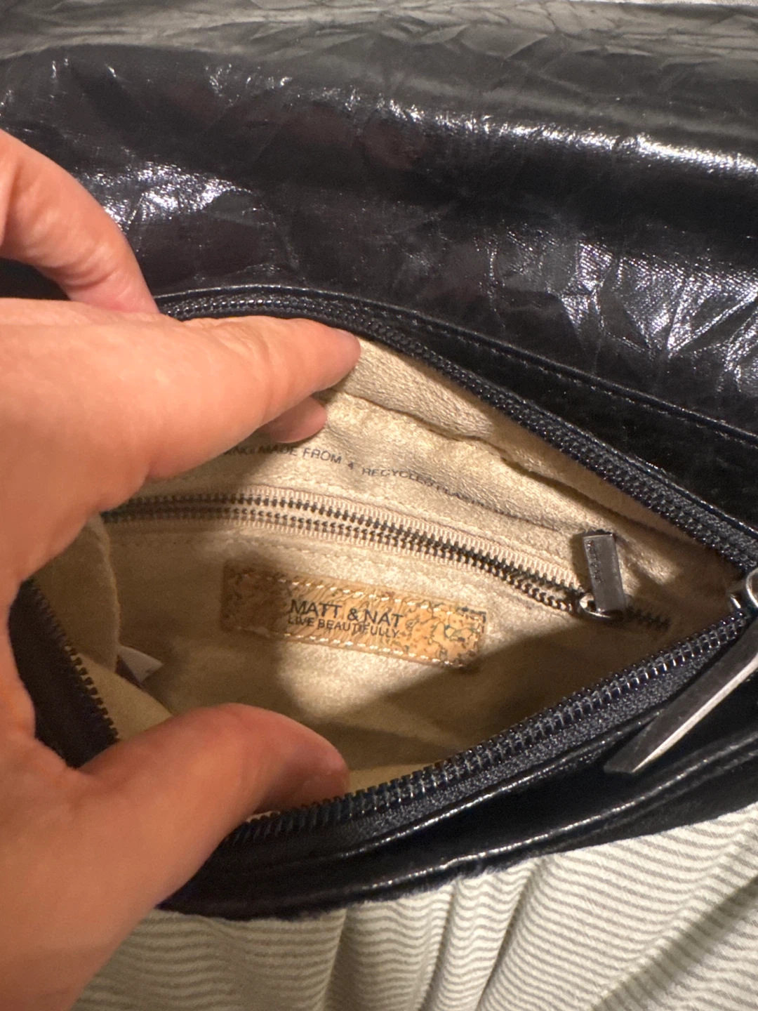 Matt & Nat Black Clutch with real leather - photo 2