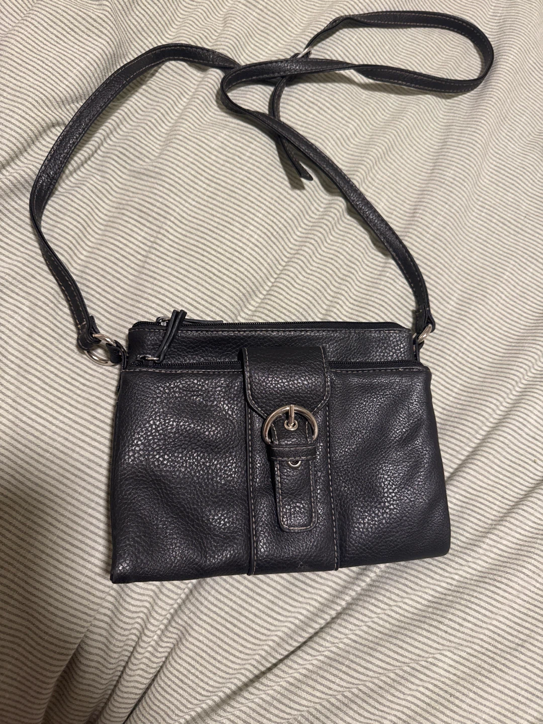 Black Leather Crossbody Bag