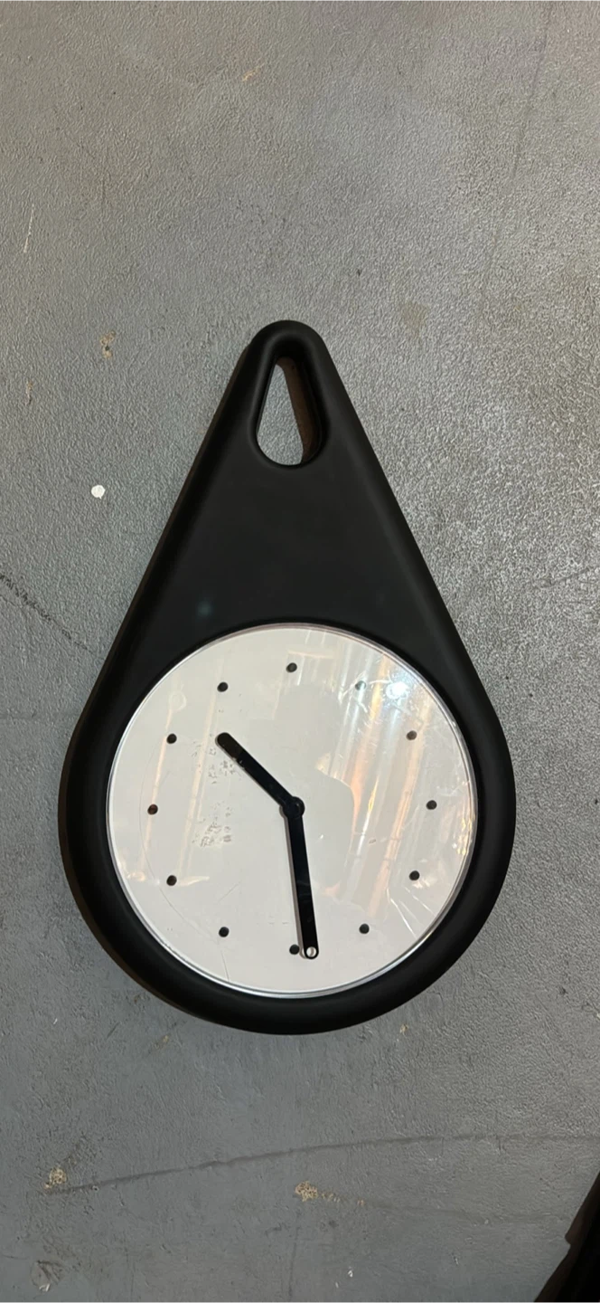Drop Shape Black Wall Clock