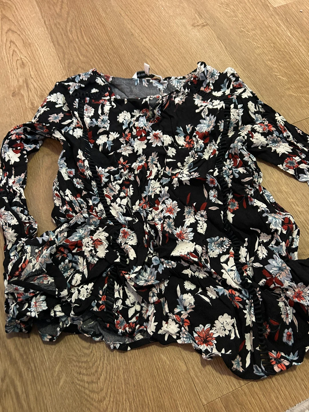 Chelsea & Theodore Black Polka Dot Blouse - Size L - photo 4