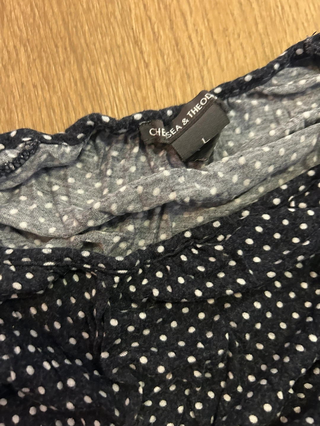 Chelsea & Theodore Black Polka Dot Blouse - Size L - photo 2
