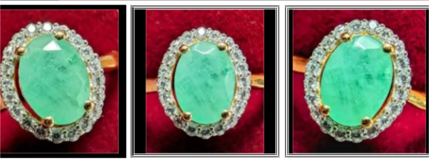 Natural Emerald Silver Ring - photo 2