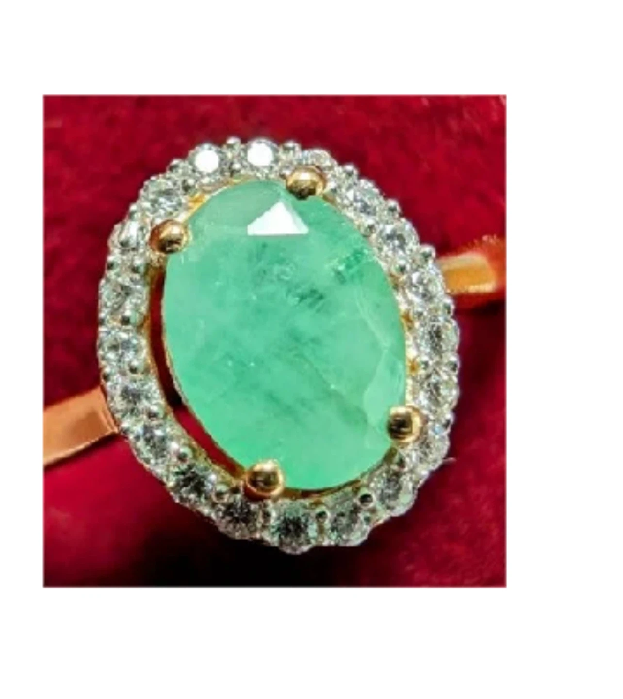 Natural Emerald Silver Ring