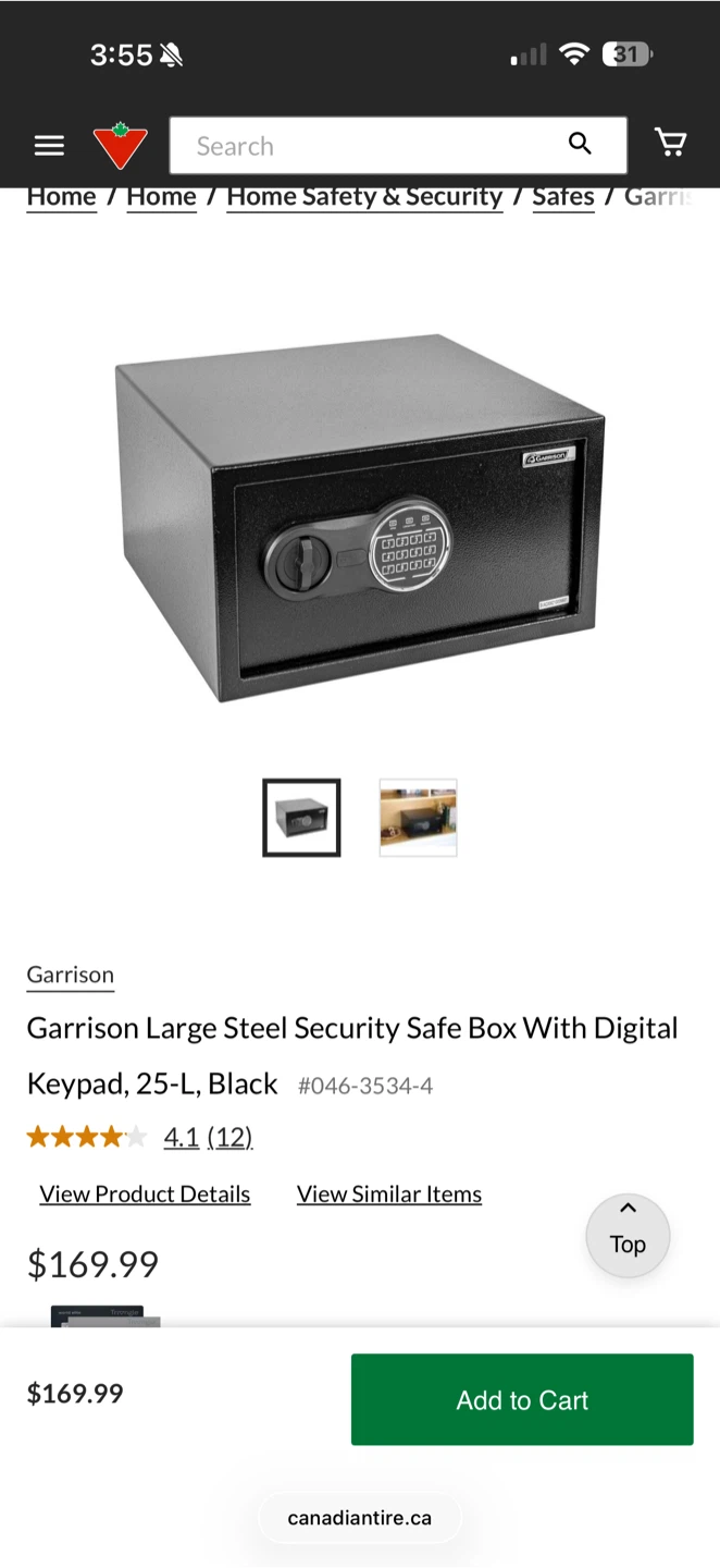 Garrison Large Steel Security Safe Box - Black - photo 4
