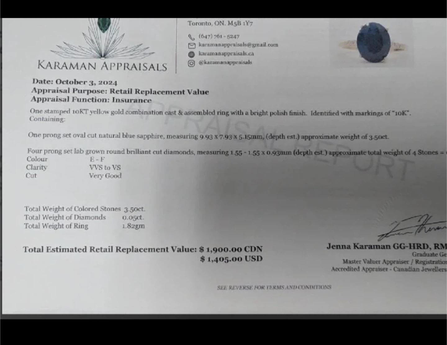 10k Gold Sapphire Ring - photo 3