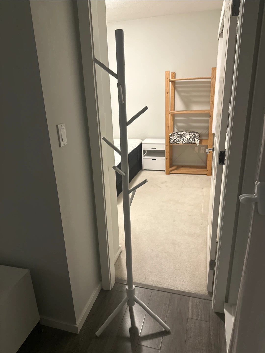 White Coat Rack Stand