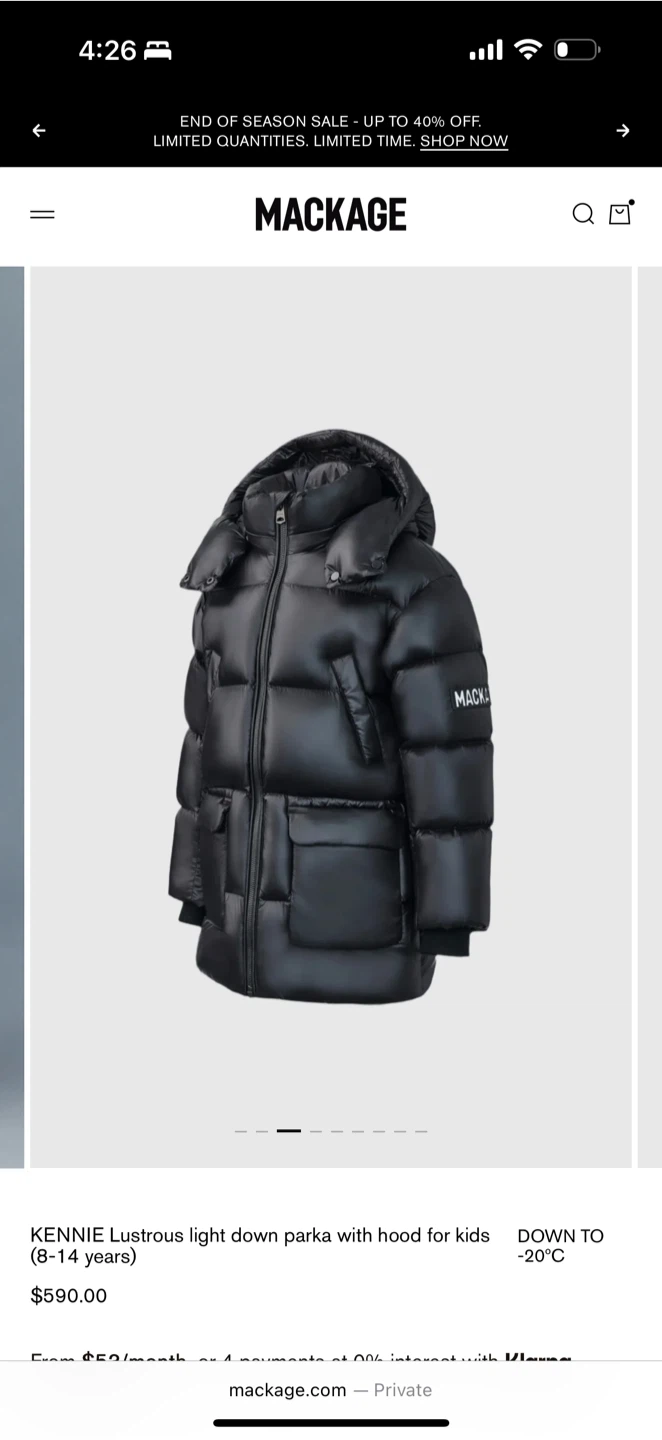 Mackage Kennie Lustrous Light Down Parka - Kids (8-14)