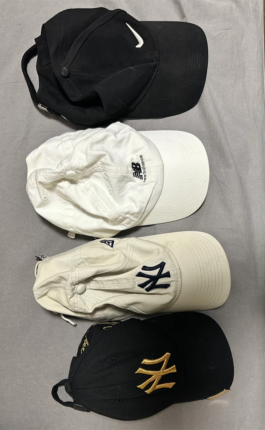Assorted Hats: Nike, New Balance, Yankees