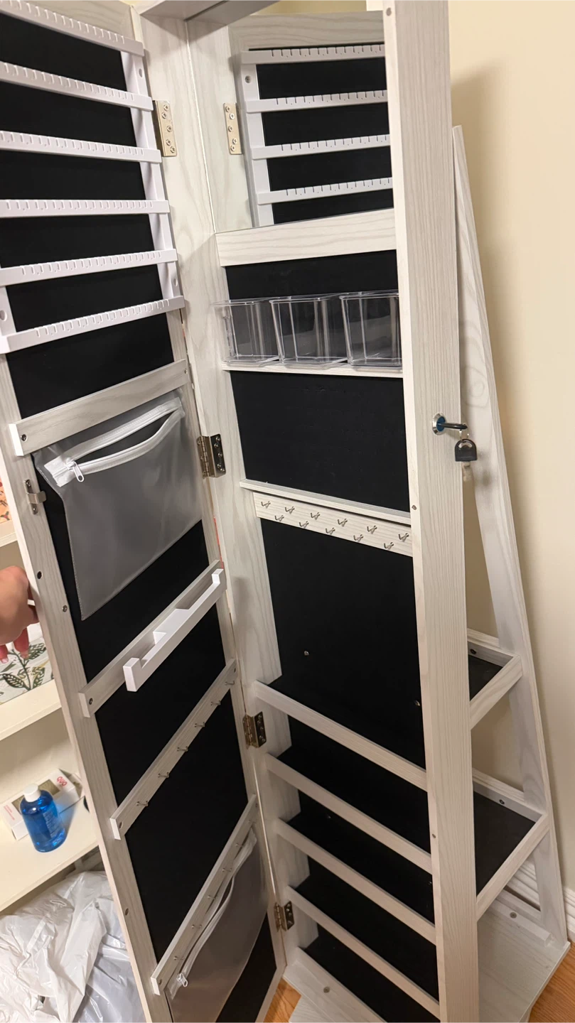 Standing Jewelry Armoire - Mirror & Storage