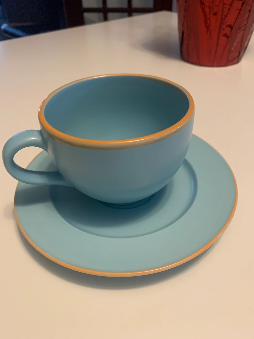 Blue Tea Cup with Saucer