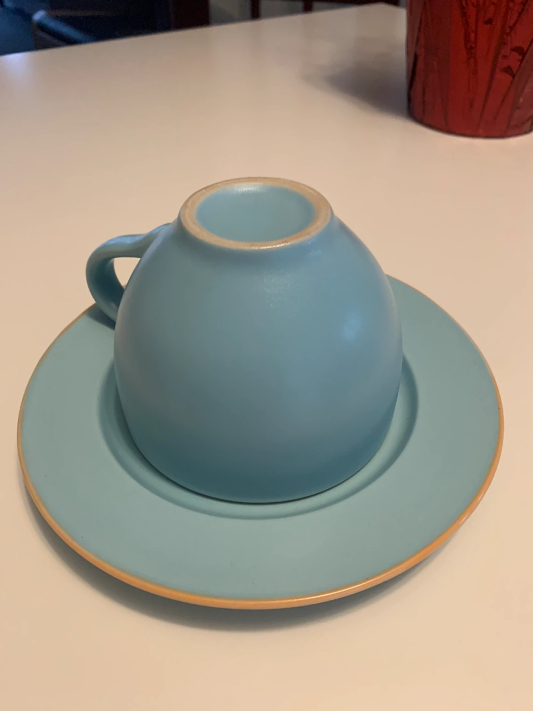 Blue Tea Cup with Saucer - photo 3