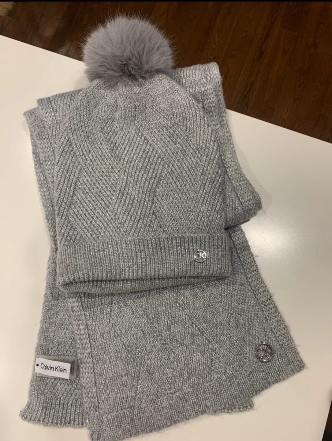 Calvin Klein Grey Hat & Scarf Set - photo 4
