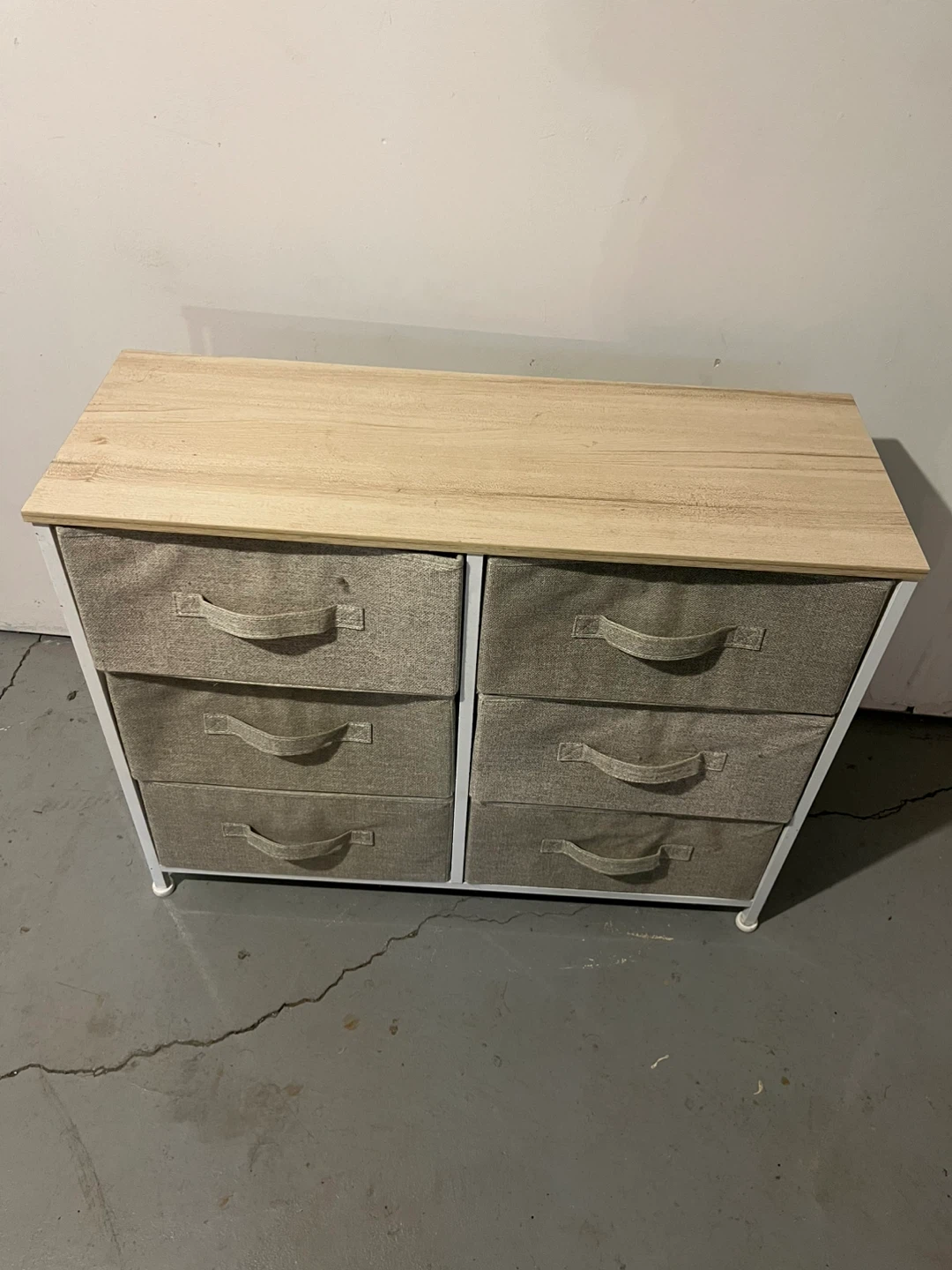 6-Drawer Storage Dresser - Beige Fabric Drawers