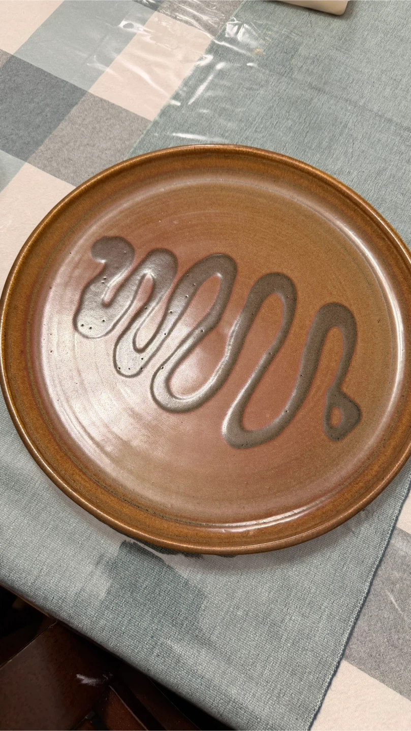 Handmade Ceramic Plate - Brown