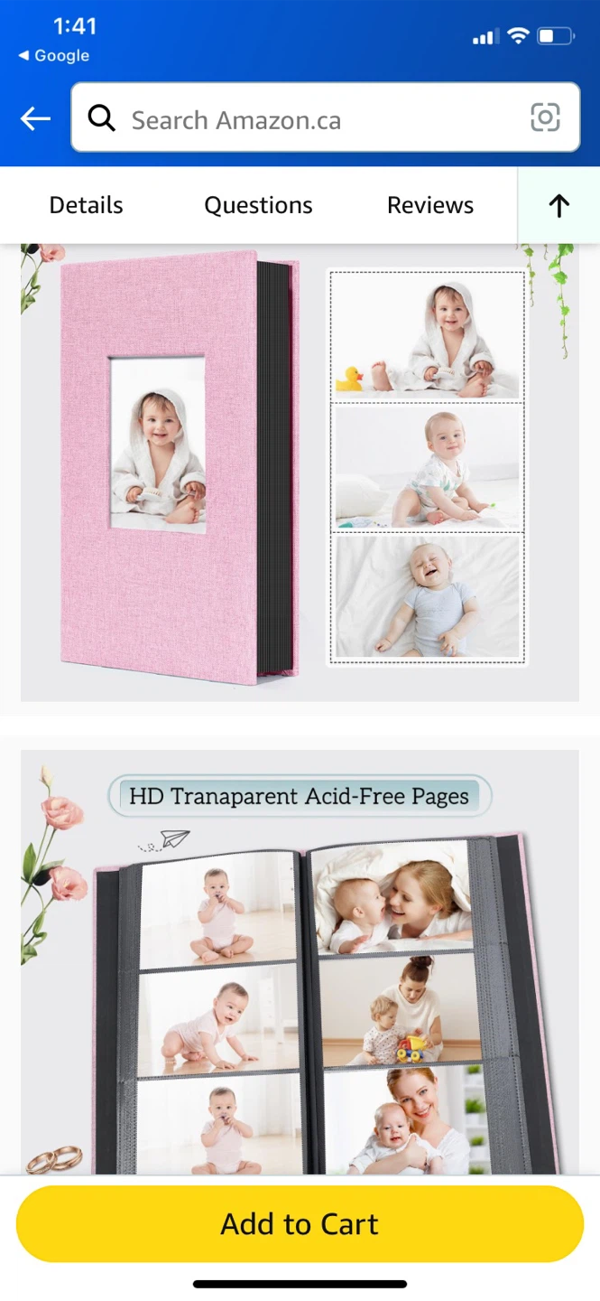 Pink Linen Photo Album with Window - photo 2