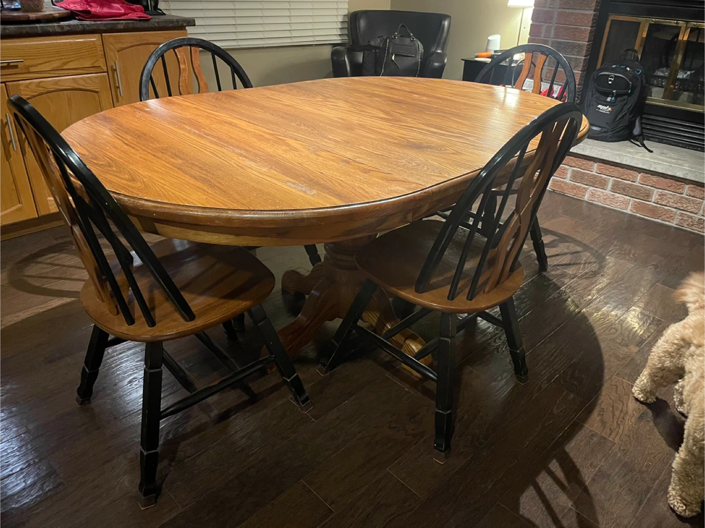 Oak Dining Table with 4 Chairs - photo 3