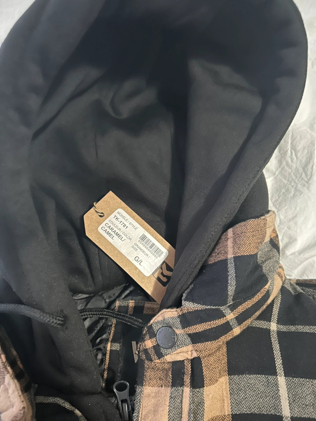 Hooded Work Flannel Jacket/coat - Size L - photo 3