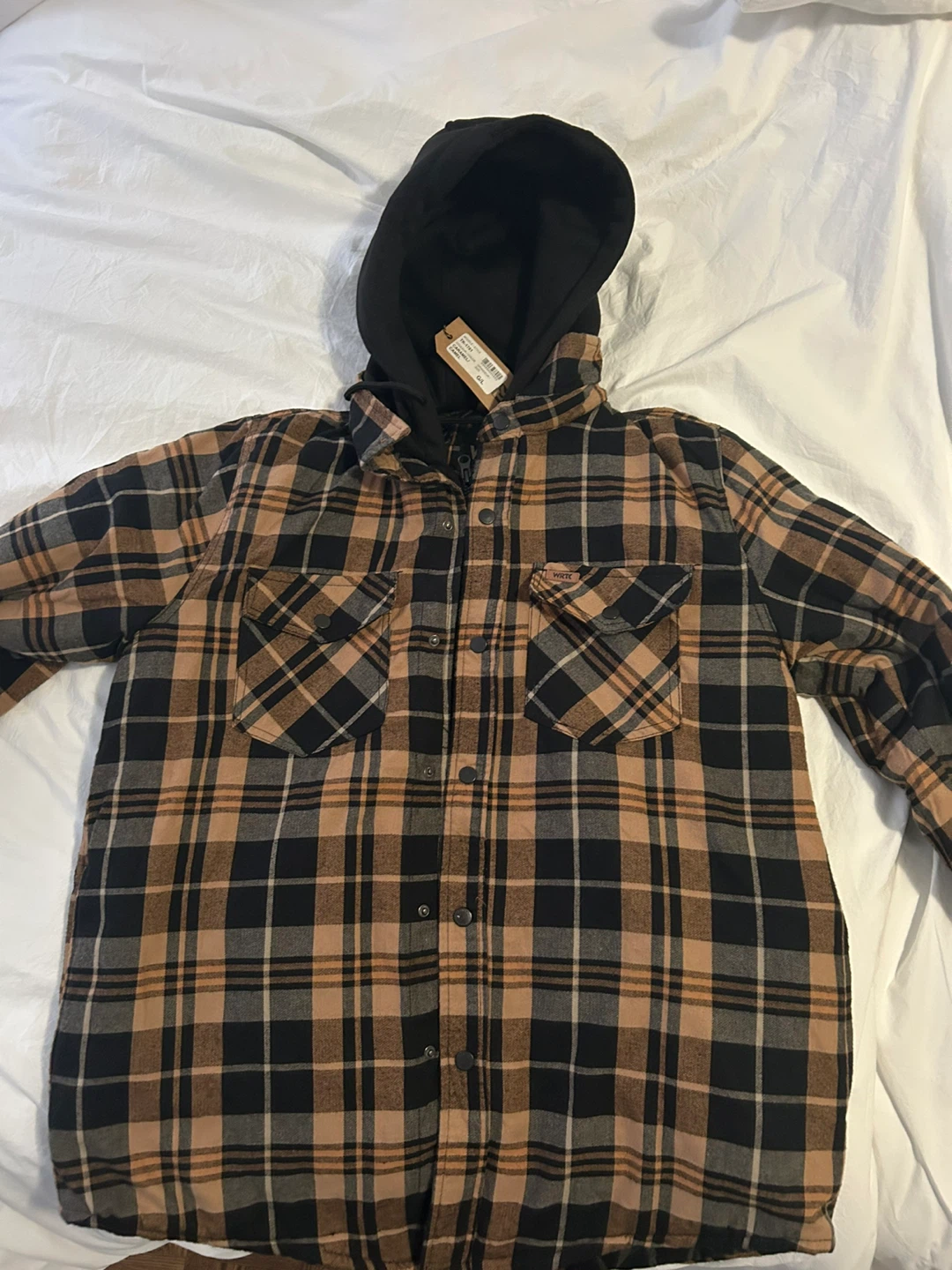Hooded Work Flannel Jacket/coat - Size L