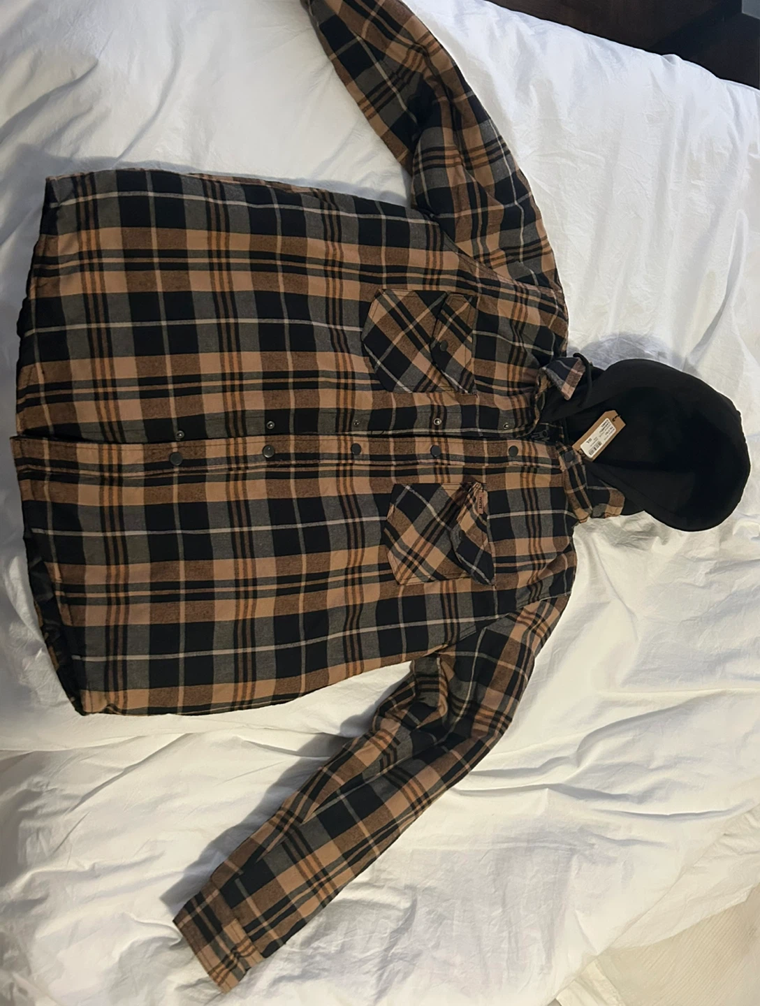 Hooded Work Flannel Jacket/coat - Size L - photo 2