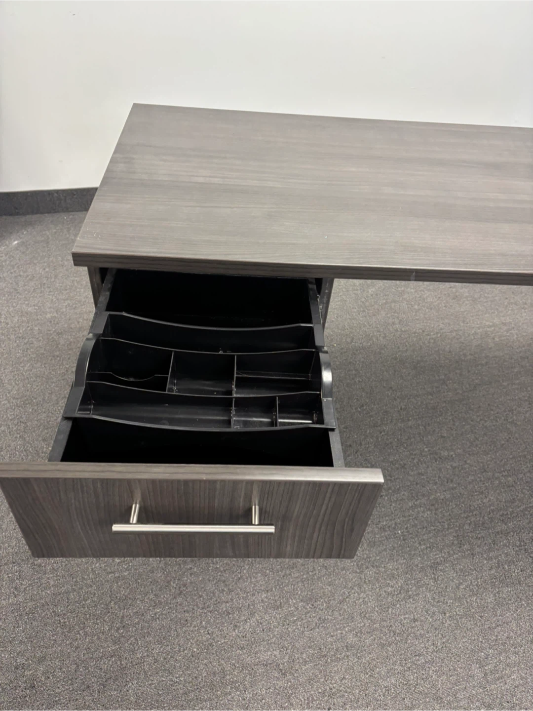 Office Desk with Drawers - Grey Woodgrain - photo 5