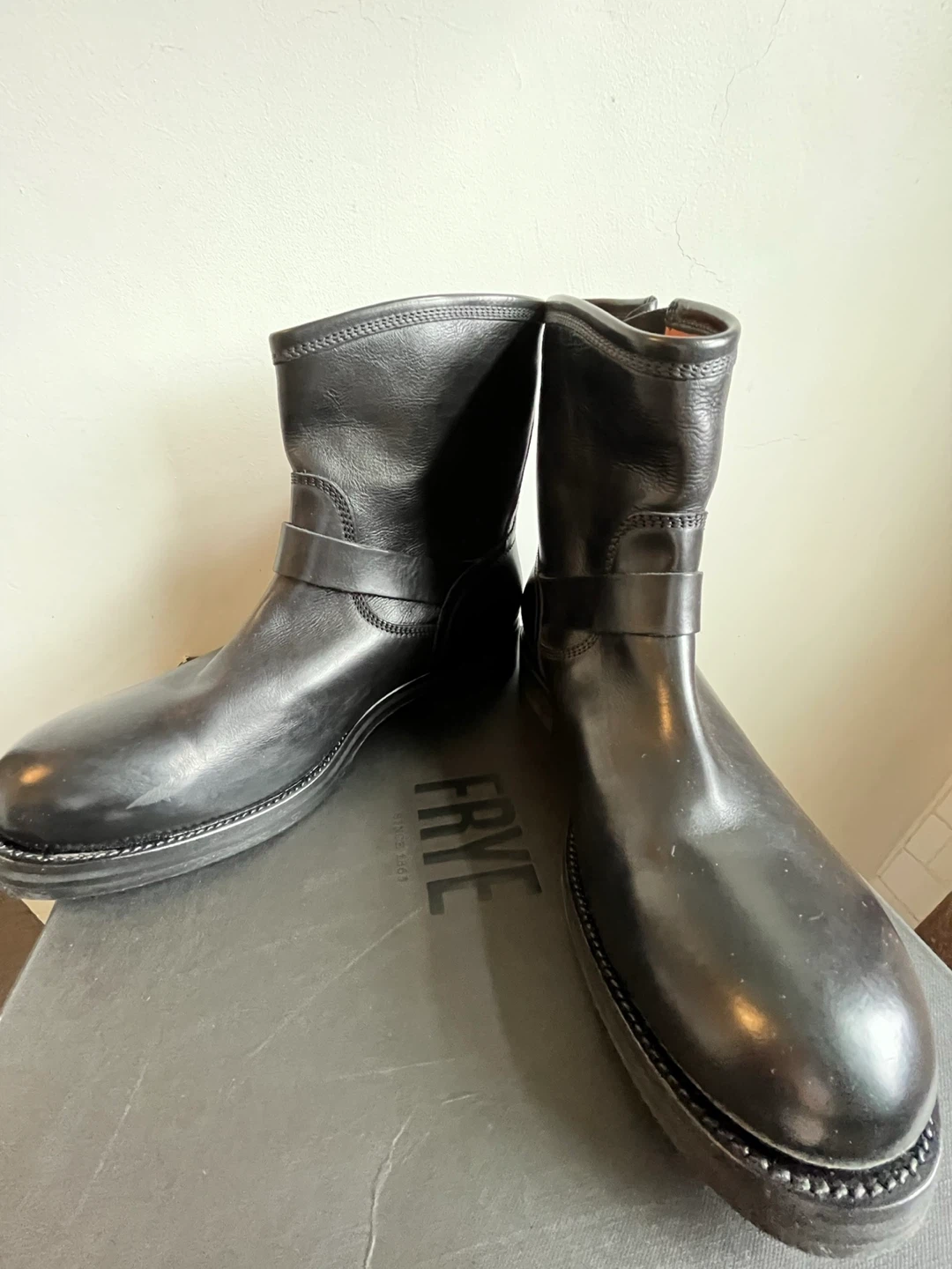 Frye Black Leather Motorcycle Boots - photo 3