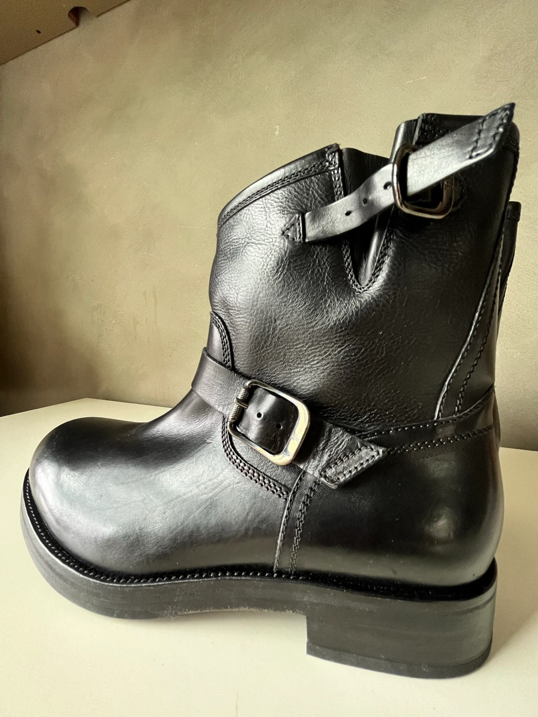 Frye Black Leather Motorcycle Boots - photo 2