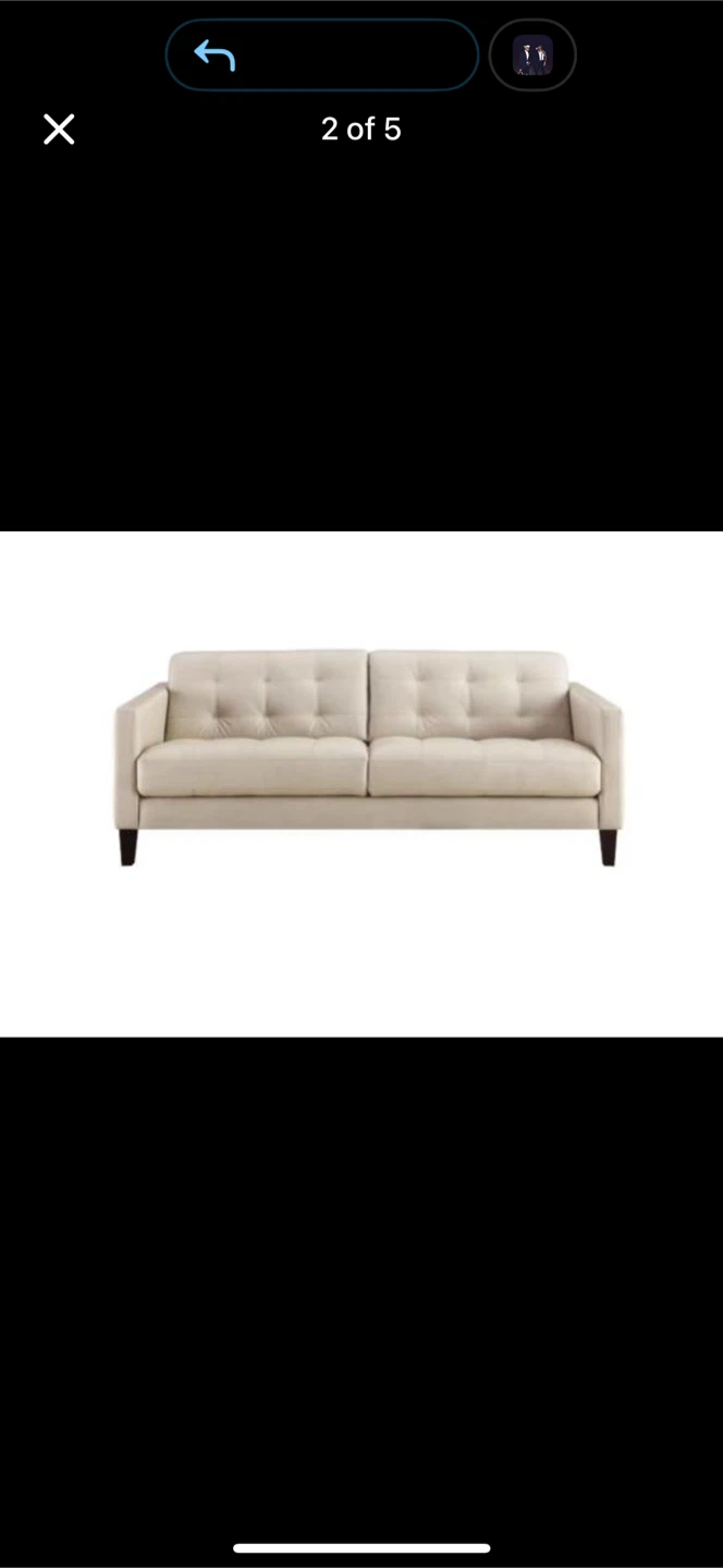Macys white leather couch. Garage pick up $100 firm - photo 2