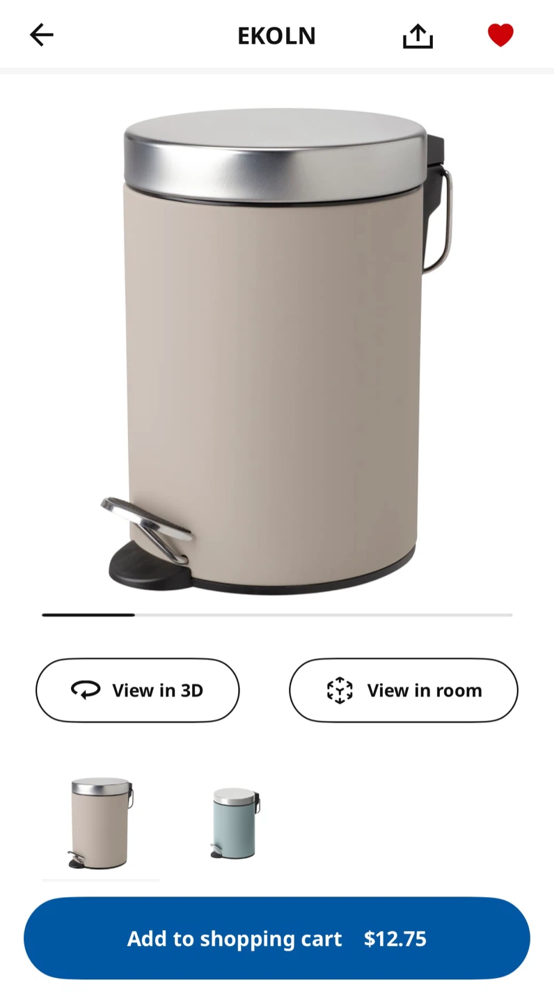 IKEA EKOLN Beige Trash Can - 3L (1 Gallon)