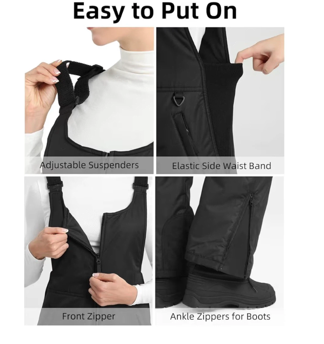 NEW! Ohuhu Waterproof Insulated Thermal Snow Bib Snow Ski Pants - photo 4