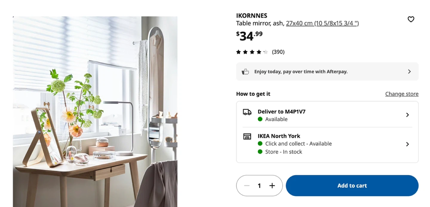 IKEA IKORNNES Table mirror, ash, 27x40 cm - photo 3
