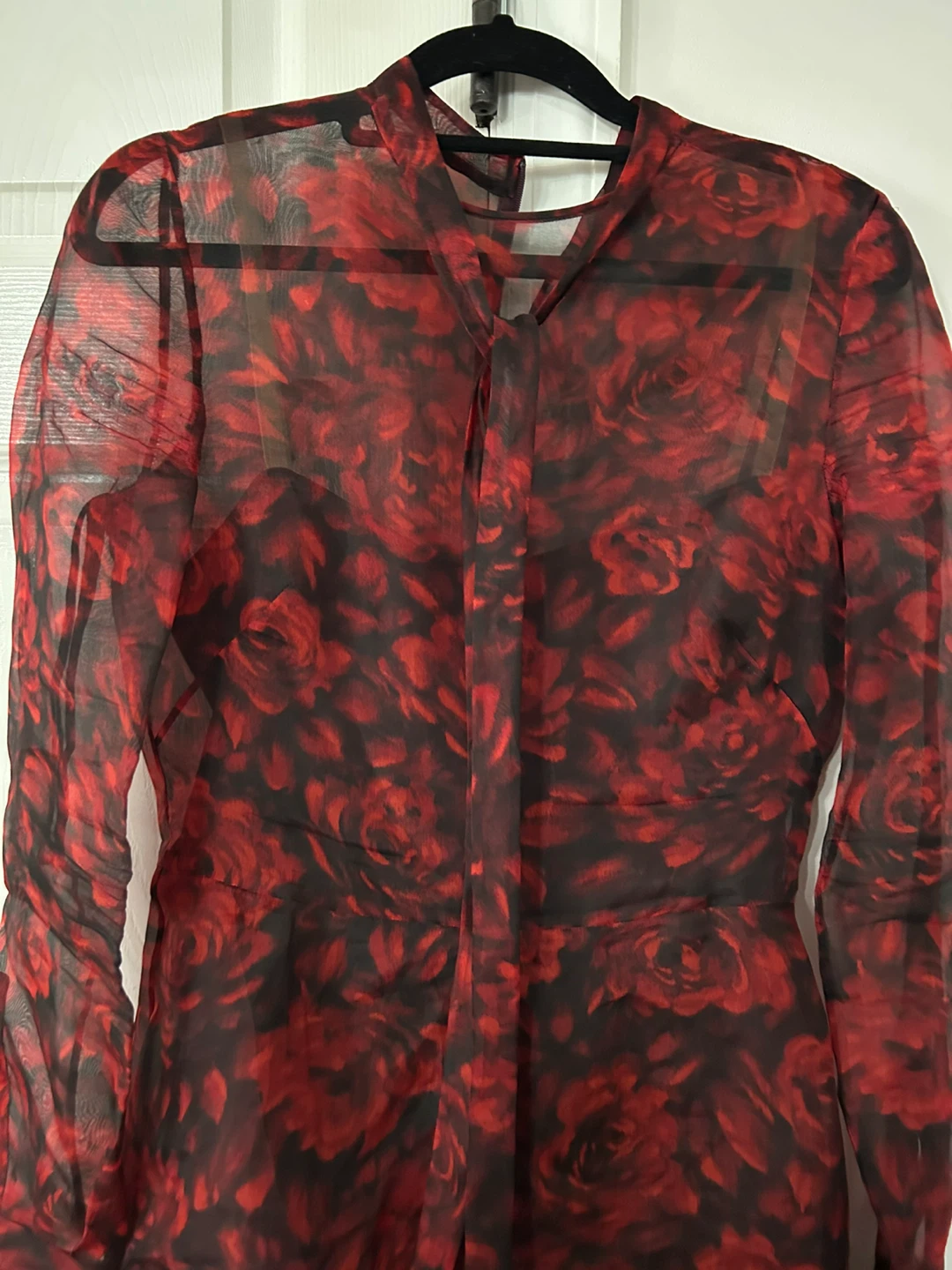 Valentino Red Floral Print Dress - photo 2