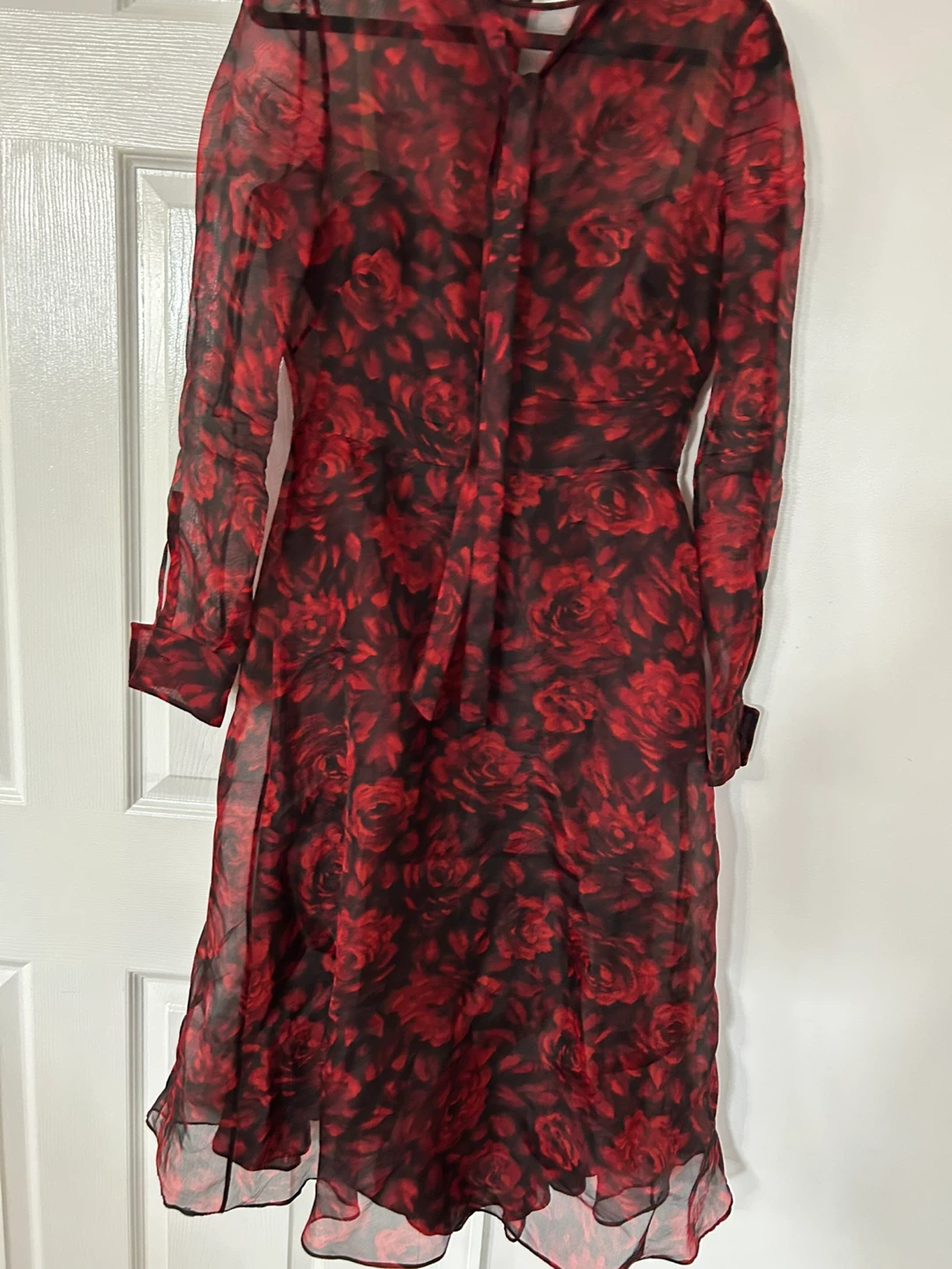 Valentino Red Floral Print Dress - photo 3