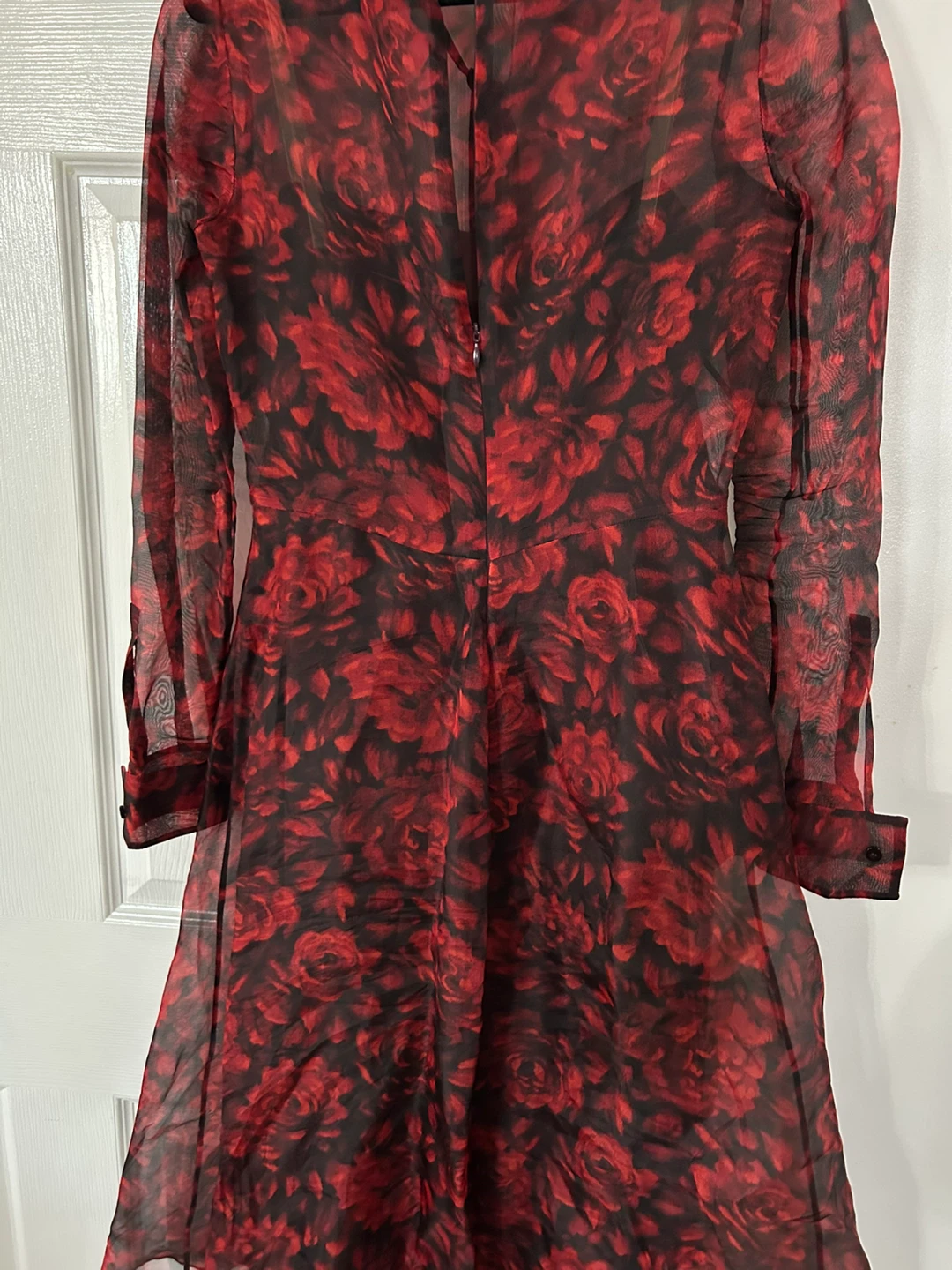 Valentino Red Floral Print Dress - photo 4