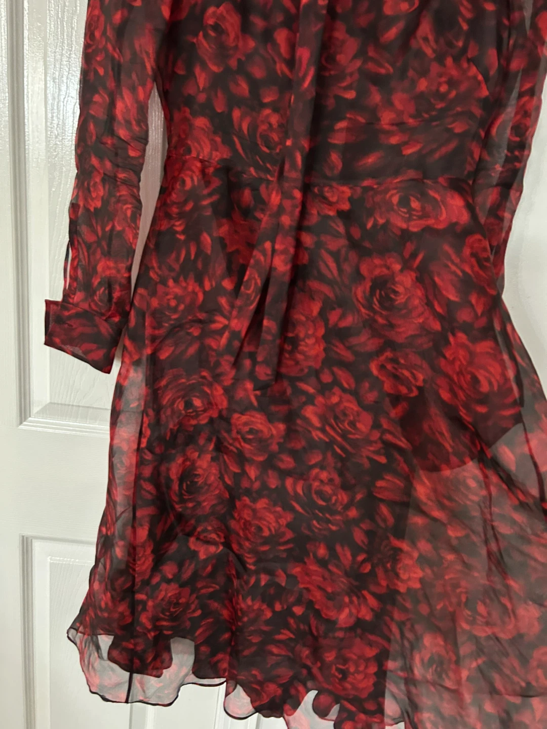 Valentino Red Floral Print Dress