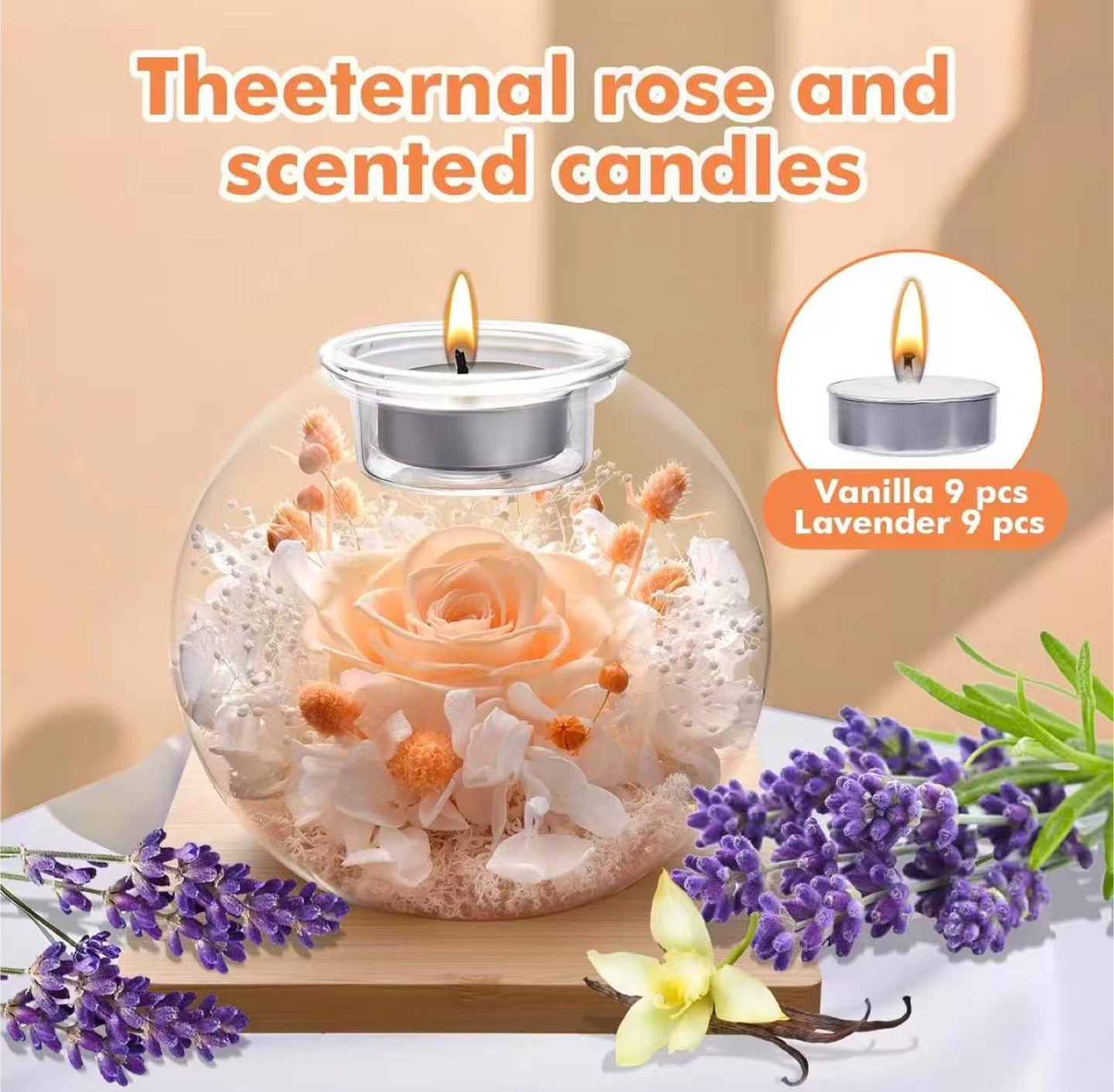 Aromatherapy Candle with Eternal Rose - photo 4