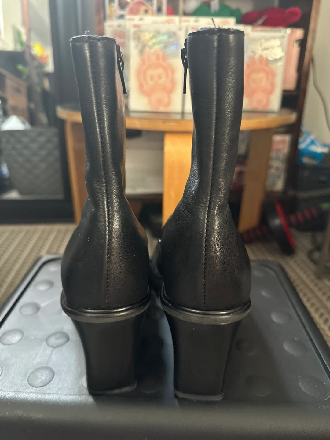 Canadienne Black Leather Ankle Boots - Size 10 - photo 4