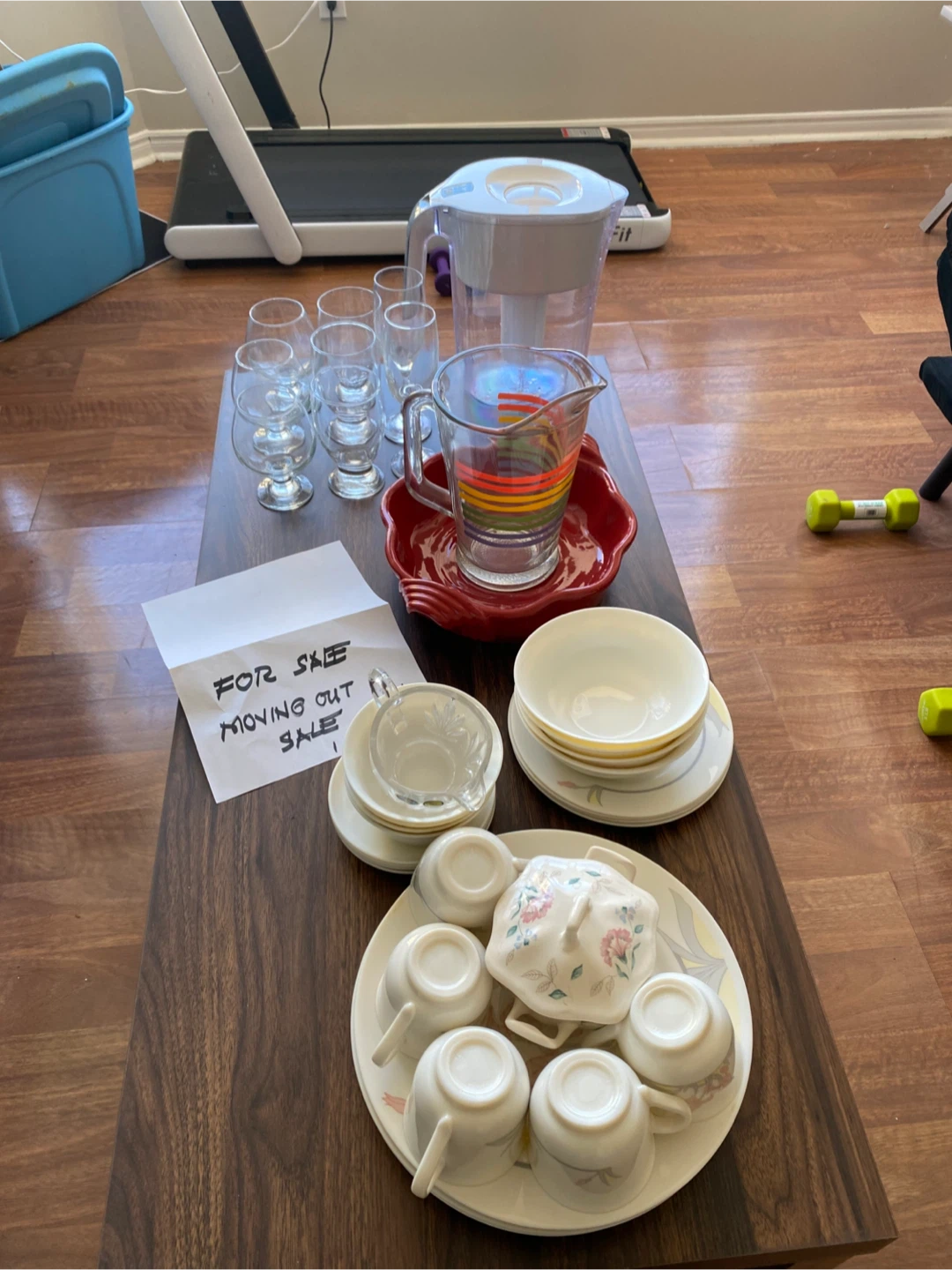Moving Out Sale: Dishes, Glasses & Pitcher