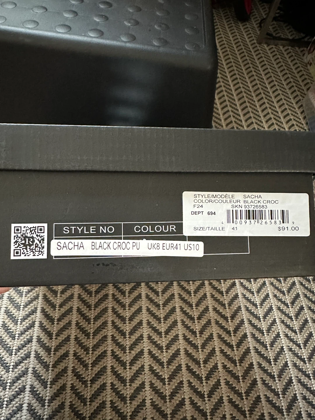 Sacha Black Croc Boots US10