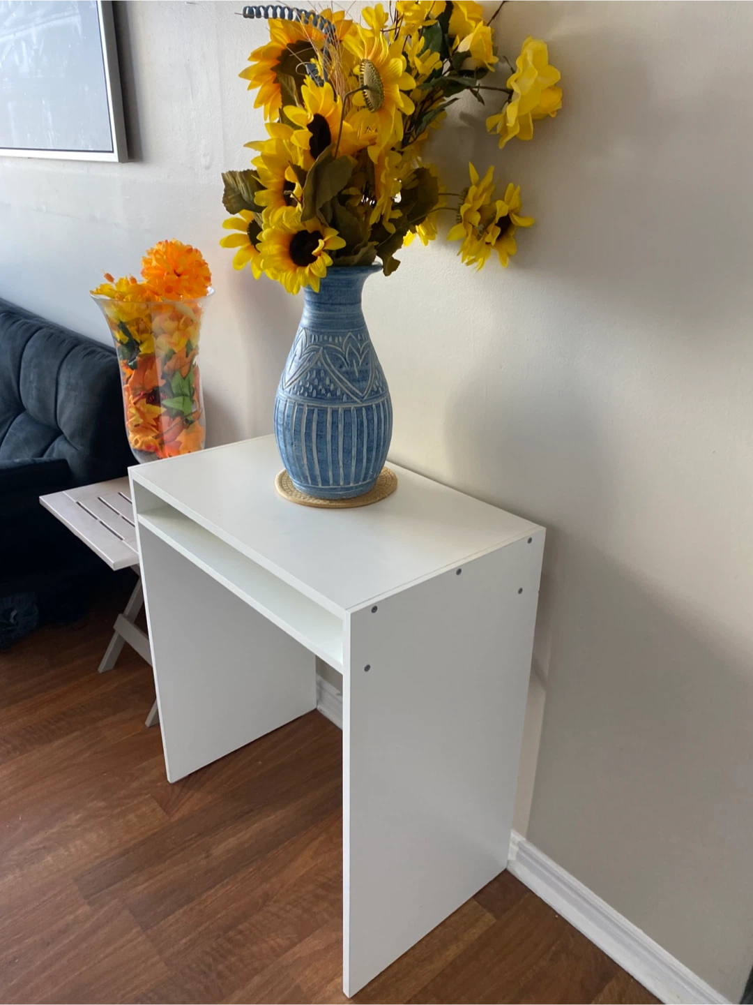 Home Decor Vase with Faux Flowers