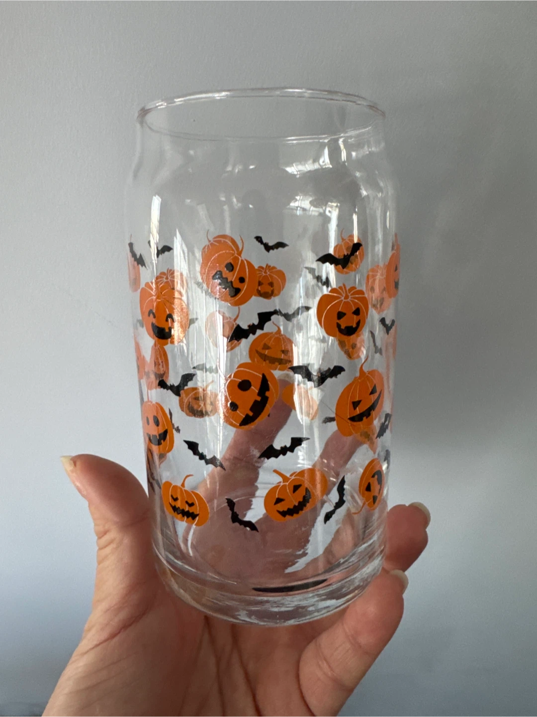 #gifting Halloween Pumpkin & Bat Glass