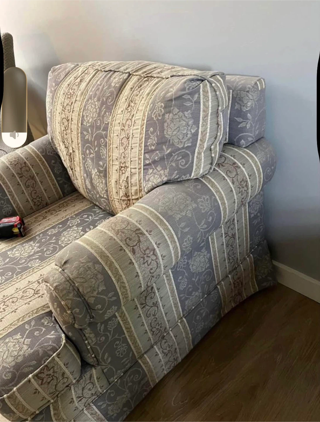Floral Striped Armchair - 32" Wide - photo 5