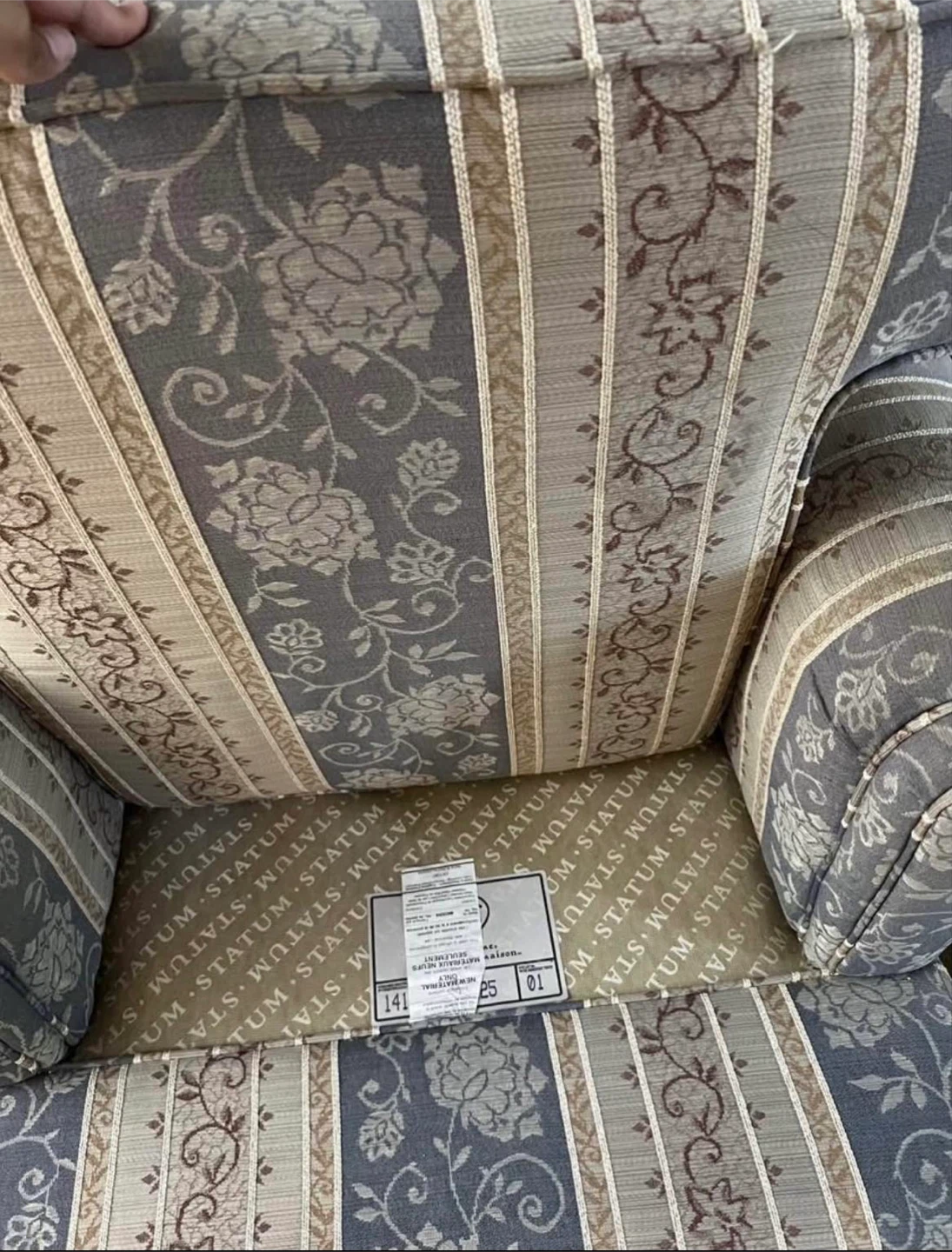 Floral Striped Armchair - 32" Wide - photo 2