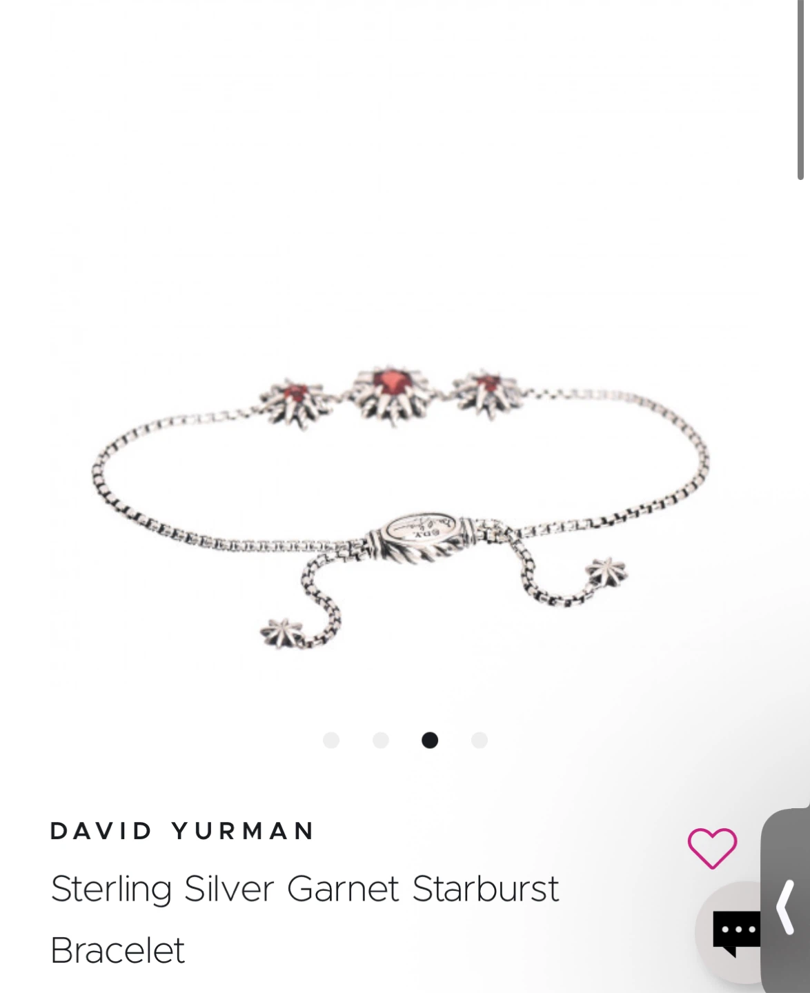 David Yurman Sterling Silver with Garnet Starburst Bracelet*